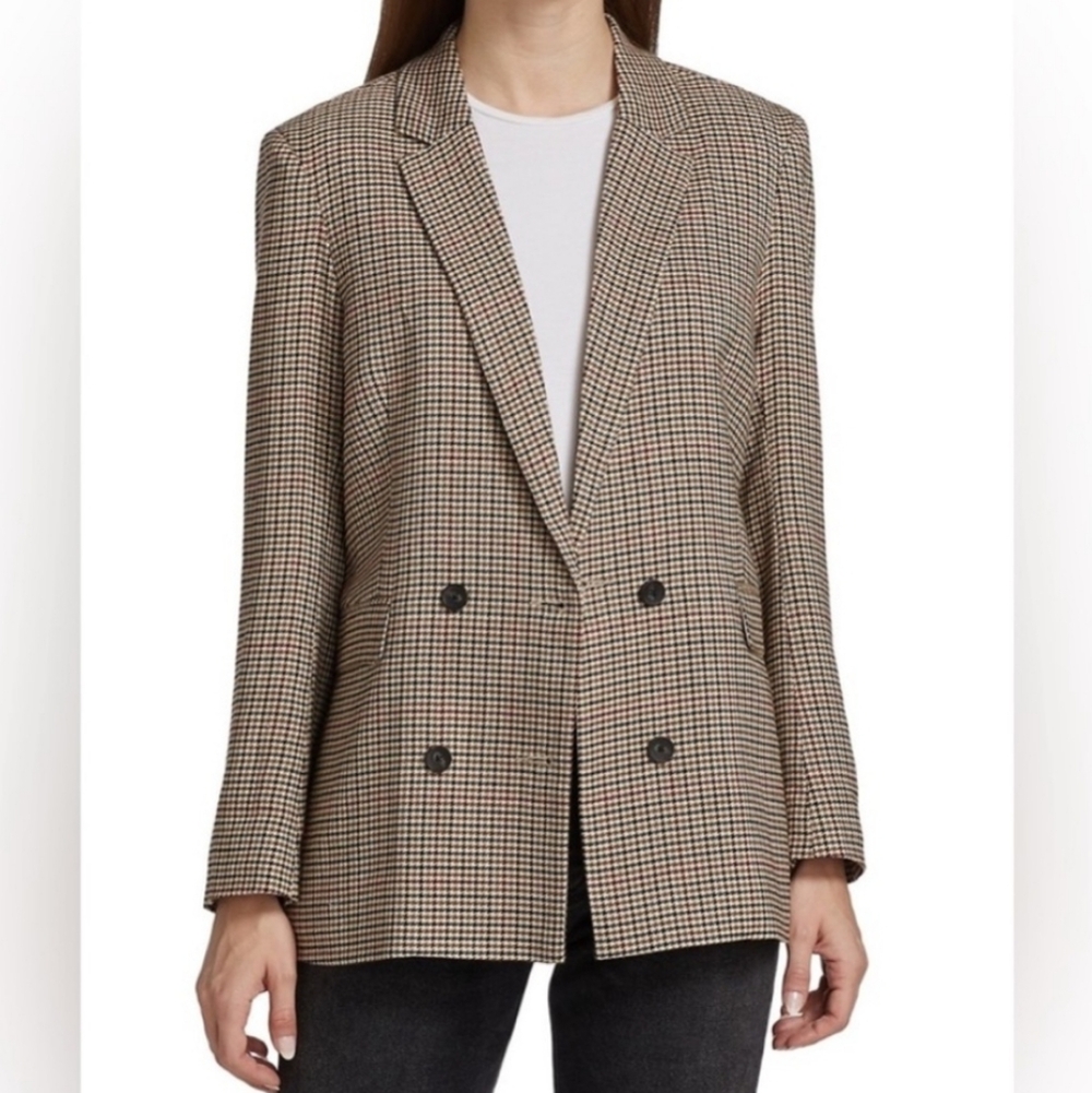 💞 Rails Jac Cambridge Plaid Double-Breasted Blazer Houndstooth Medium